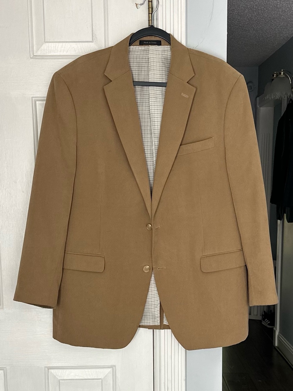 EUC Lauren Ralph Lauren Sport Coat 42R Tan Blazer 2 Button Classic Fit Jacket